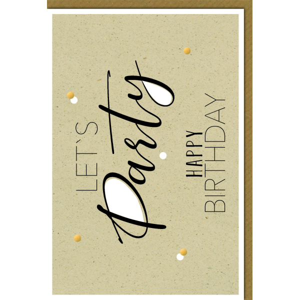 Geburtstag Glückwunschkarte mit Umschlag "Lets Party"