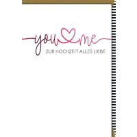 Hochzeitskarten Glückwunschkarte mit Umschlag you me