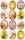 Sticker Ostern - 7,8x12,5 cm - 3 Bögen mit 12 Aufklebern Hasen + Blumen