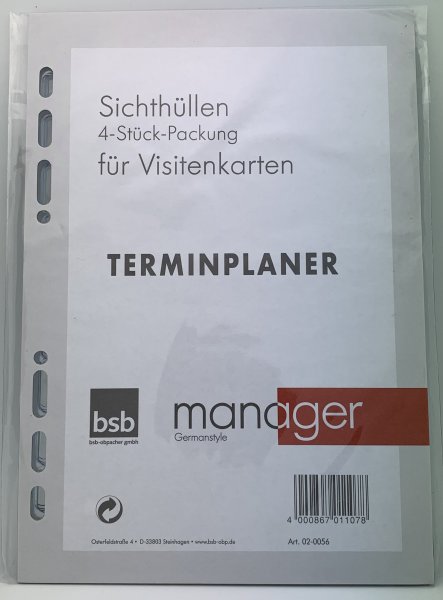 Terminplaner-Einlage 2024 - A5 - MANAGER SICHTH.F.VISITENKART