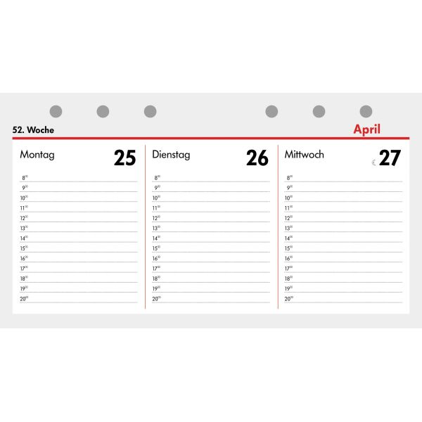 Kalender 2027 Terminplaner Kompakt A6 Kalendarium (1 Woche = 2 Seiten) Querformat