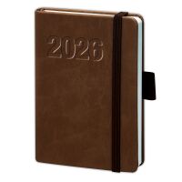 Kalender 2027 V-Book A 6 Hardcover mit Gummiband braun...