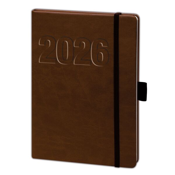 Kalender 2027 V-Book Buchkalender A 5 Hardcover mit Gummiband braun UVP: 13,99