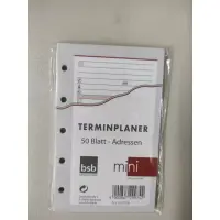 Kalender Adressen Ersatzeinlagen für Timer...