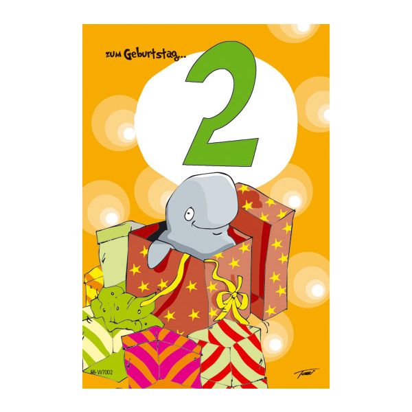 2. Geburtstag Kindergeburtstag Karte mit Umschlag Kwal der Wal UVP: € 2,25