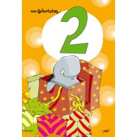 2. Geburtstag Kindergeburtstag Karte mit Umschlag Kwal...
