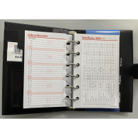 Kalender 2027 Pocket Terminplaner A7 Kunststoff Fashion dunkelbraun-scharz