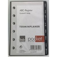 Kalender ABC-Register für Terminplaner Pocket A7...