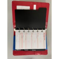 Kalender 2027 Pocket Terminplaner A7 Pocket Softfolie Punkte rot-weiss UVP: 17,49