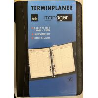 Kalender 2027 Terminplaner Manager A5 Softfolie schwarz...