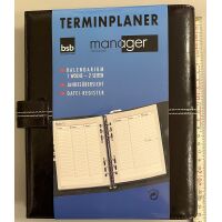 Kalender 2027 Terminplaner Manager A5 Softfolie dunkelbraun Privacy UVP €48,99