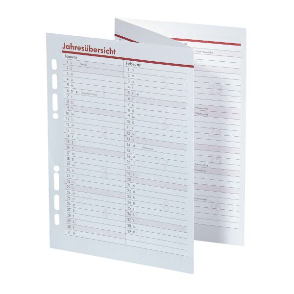 Kalender 2027 Ersatzeinlagen Manager A5 Jahresübersicht Leporello UVP: 3,99