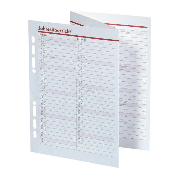 Kalender 2027 Ersatzeinlagen Manager A5 Jahresübersicht Leporello UVP: 3,99