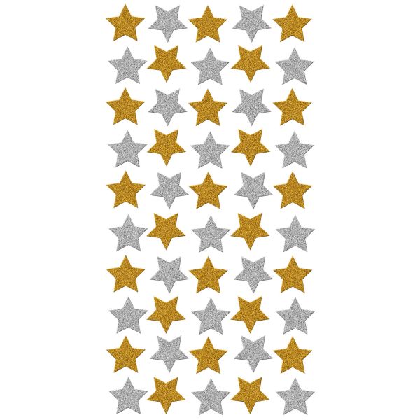 Sticker - 9x17,5 cm - Weihnachten - Glitter-Sticker 50 Sterne