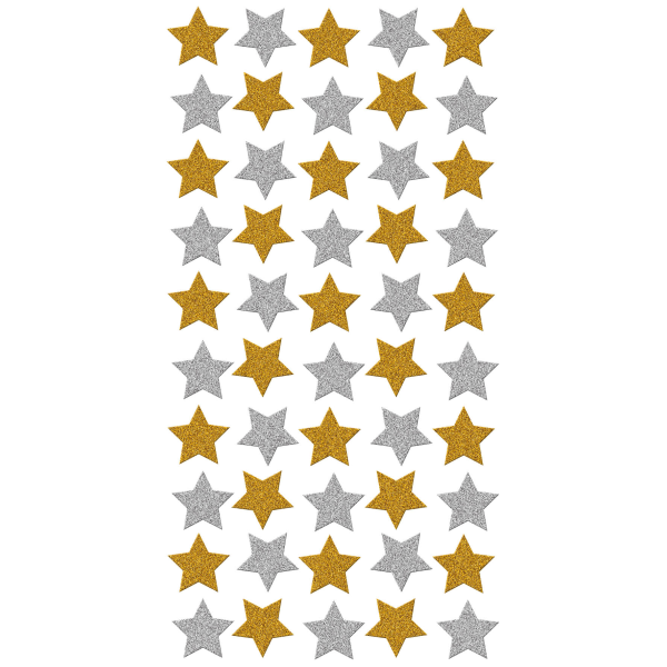 Sticker - 9x17,5 cm - Weihnachten - Glitter-Sticker 50 Sterne