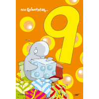 9. Geburtstag Kindergeburtstag Glückwunschkarte mit...