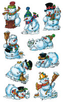 Sticker 9 Schneemänner