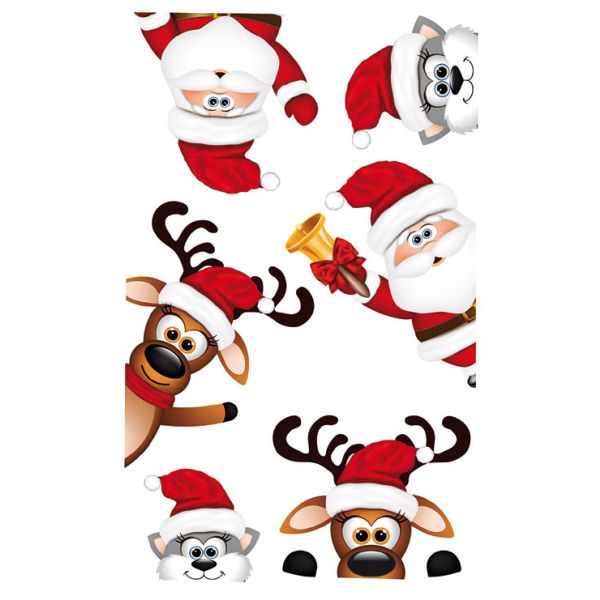 Sticker Aufkleber Weihnachten winkender Elch Weihnachtsmann 2 Bögen in der Packung