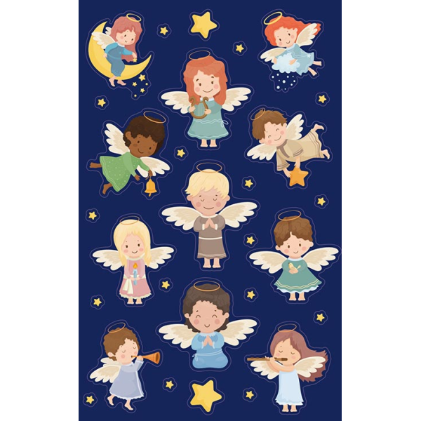Weihnachten -  Sticker im Format 7,8 x 12,5 cm – Engel