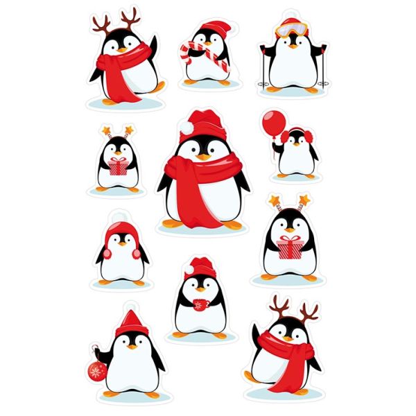 Sticker Aufkleber Pinguine 2 Bögen mit je 11 Stück Weihnachten