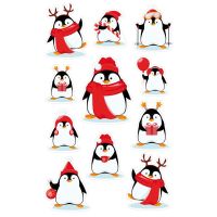 Sticker Aufkleber Pinguine 2 Bögen mit je 11...