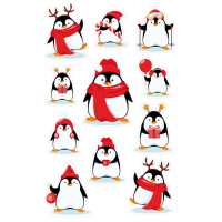 Sticker Aufkleber Pinguine 2 Bögen mit je 11...
