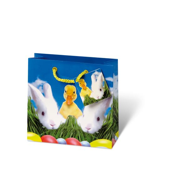 Ostern Geschenktüte im CD-Format - Ostertasche Küken+Hase
