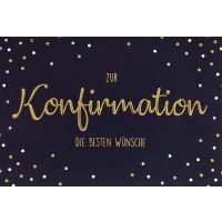 Konfirmation die besten Wünsche mit Goldfolie...