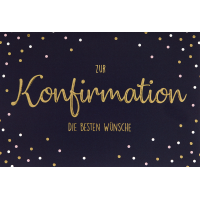 Konfirmation die besten Wünsche mit Goldfolie...
