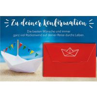 Konfirmation Papierschiff Geldkarte Glückwunschkarte...