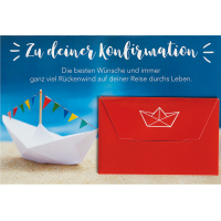 Konfirmation Papierschiff Geldkarte Glückwunschkarte...