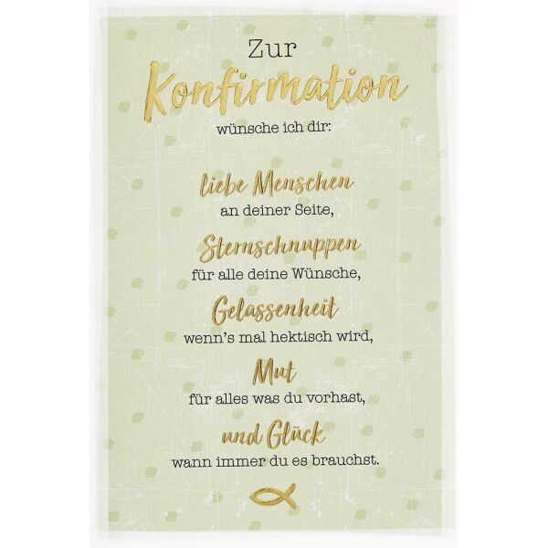 Konfirmation Glückwunschkarte mit Briefumschlag Wünsche zur Konfirmation
