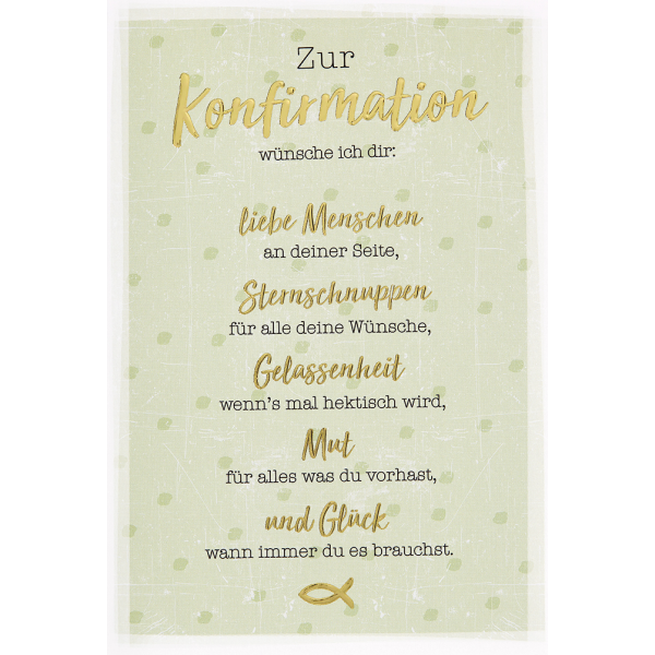Konfirmation Glückwunschkarte mit Briefumschlag Wünsche zur Konfirmation