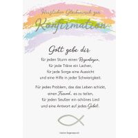 Konfirmation Glückwunschkarte mit Umschlag Spruch...