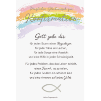 Konfirmation Glückwunschkarte mit Umschlag Spruch...