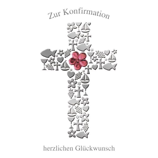 Konfirmation Kreuz aus Fischen Kreuzen Schiffe Glückwunschkarte mit Briefumschlag
