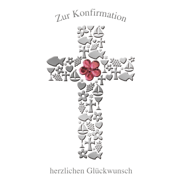 Konfirmation Kreuz aus Fischen Kreuzen Schiffe Glückwunschkarte mit Briefumschlag