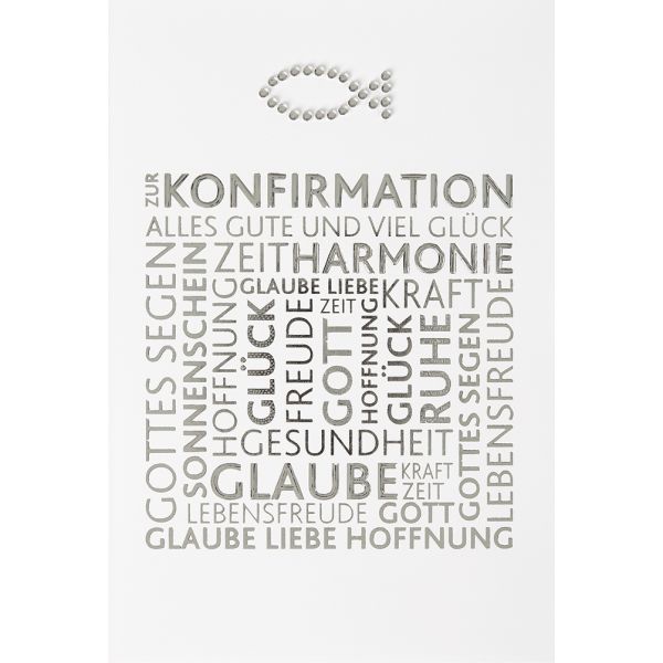 Konfirmation Glaube Liebe Hoffnung Gott Kraft Glückwunschkarte mit Briefumschlag