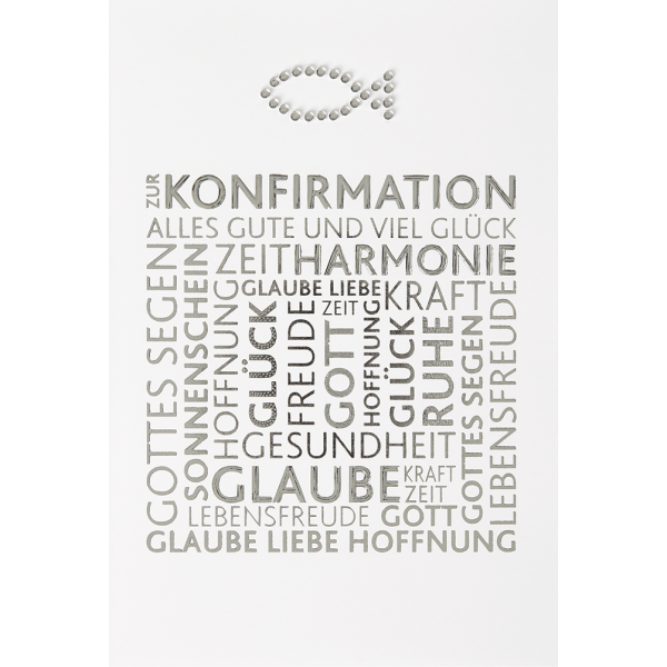 Konfirmation Glaube Liebe Hoffnung Gott Kraft Glückwunschkarte mit Briefumschlag