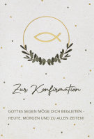 Konfirmation - Glückwunschkarte - Fisch - Kranz -...