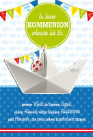Kommunion - Glückwunschkarte im Format 11,5 x 17 cm...