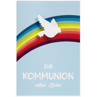 Kommunion Taube auf Regenbogen Collage...