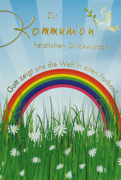 Kommunion - Glückwunschkarte im Format 11,5 x 17 cm mit Briefumschlag