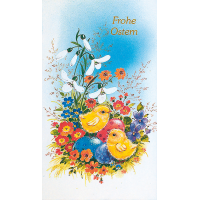 Ostern Küken auf Eiern Blumen Glückwunschkarte...