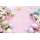 Ostern Eier auf rosa Tisch Blumen unverpackte Glückwunschkarte mit Briefumschlag