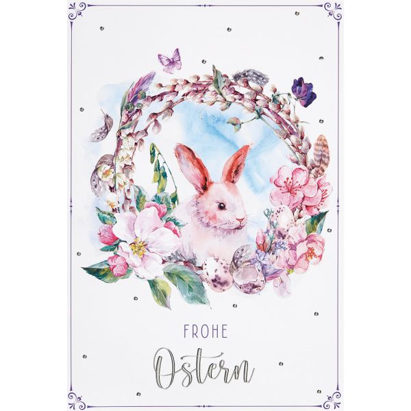 Ostern - Unverpackt – plastikfreie Verpackung - Glückwunschkarte im Format 11,5 x 17 cm mit Briefumschlag
