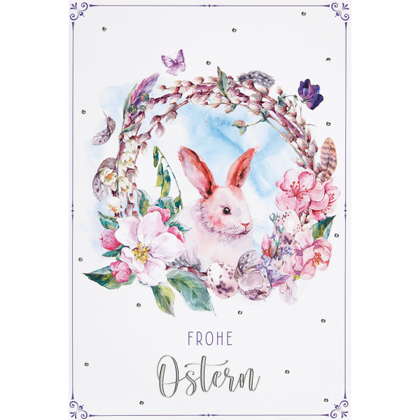 Ostern - Unverpackt – plastikfreie Verpackung - Glückwunschkarte im Format 11,5 x 17 cm mit Briefumschlag