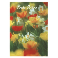 Ostern bunte Blumenwiese Glückwunschkarte mit...