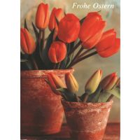 Ostern Tulpen in Blumenvase Glückwunschkarte mit...