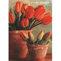 Ostern Tulpen in Blumenvase Glückwunschkarte mit...